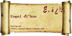 Engel Ákos névjegykártya